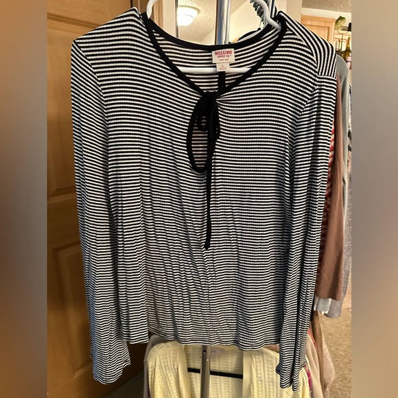 Y2K stripe bell sleeve long sleeve top - Picture 1 of 3